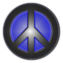 Blue Peace Sign stickers by bashaa Blue Peace Sign stickers
