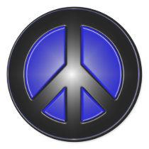 Blue Peace Sign stickers