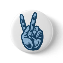 Blue - Peace V-Sign buttons by GreenNeighborPeace Blue - Peace V-Sign buttons