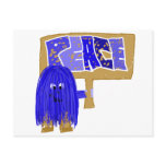 Blue Peace word Postcards