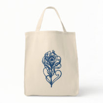 Blue Peacock Feather bags by JuJuGarden Blue Peacock Feather bags