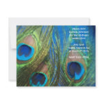 Blue Peacock Feather Birthday Invitations