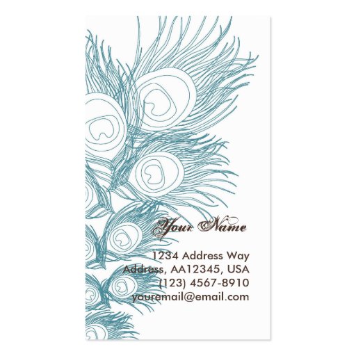 Blue Peacock Feather Business Cards