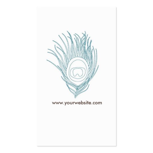 Blue Peacock Feather Business Cards (back side)