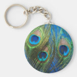 Blue Peacock Feathers Key Chain