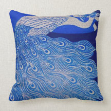 Blue Peacock Mosaic Pillows