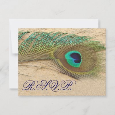 Cheap Wedding Announcement Cards on Blue Peacock Rsvp Cards Announcement By Blessedwedding