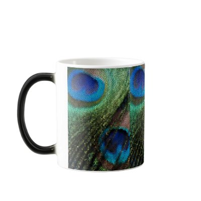 Blue Peacock Stained Glass Mugs by Peacocks