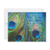 Blue Peacock Wedding Invitation invitation