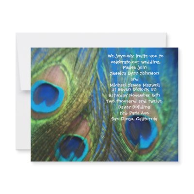 Blue Peacock Wedding Invitation by Peacocks