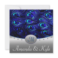 Blue Peacock Wedding Invitations invitation