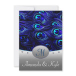 Blue Peacock Wedding Invitations 4.5" x 6.25"