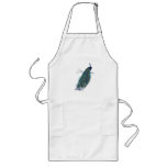 Blue Peacock with beautiful tail feathers Apron