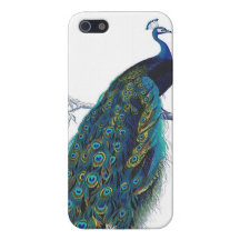 Blue Peacock with beautiful tail feathers Cover For iPhone 5