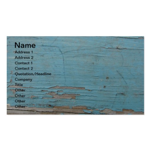 Blue Peeling Paint Business Card (front side)