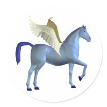 Blue Pegasus Stickers by turtlepig Blue Pegasus Stickers