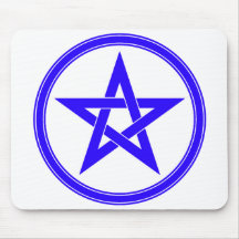 Blue Pentacle Pentagram Mouse Mats