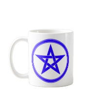 Blue Pentacle Pentagram mugs