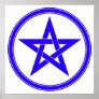 Blue Pentacle Pentagram Posters