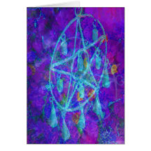 Blue Pentacle Royale Greeting Card