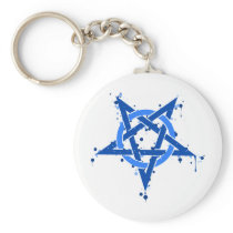 Blue Pentagram Key Chains