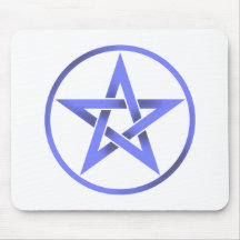 Blue Pentagram Pentacle Mouse Pad