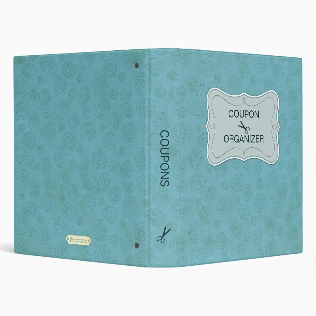 Blue Personalized Coupon Organizer Binder Zazzle