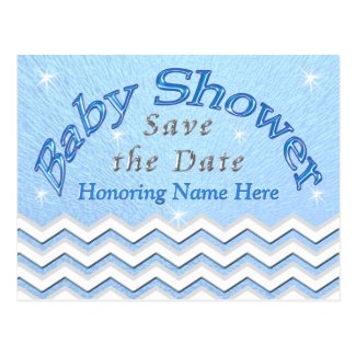 Blue Personalized Save the Date Baby Shower Cards