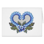 Blue Petal Heart with mesh Cards