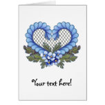 Blue Petal Heart with mesh Cards