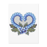 Blue Petal Heart with mesh Post Cards