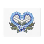 Blue Petal Heart with mesh Post Card
