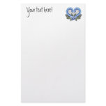 Blue Petal Heart with mesh Custom Stationery