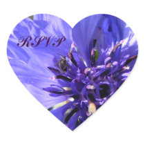 Blue Petals Heart Stickers