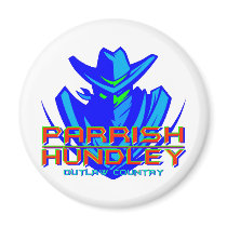 Blue PHB Outlaw Country Logo Round Magnet