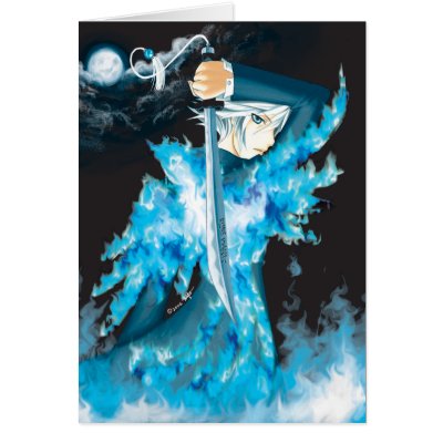 Blue Phoenix card by pandapad