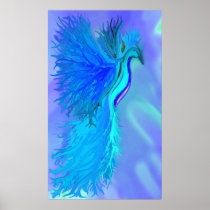 Blue Phoenix print posters