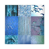 Blue Photo Collage Fridge Magnets