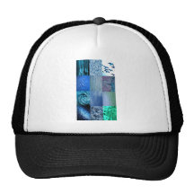 Blue Photo Collage Mesh Hat