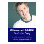 Blue Photo Graduation Invite for Son