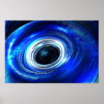 Blue Photon Wave Print