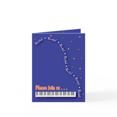 Blue Piano Recital Invitation Cards by lovescolor