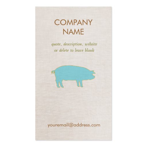 Blue Pig  Business Card (front side)