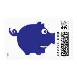 blue piggy bank icon postage stamps