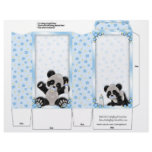 Blue Pinch Box Party Favors Panda bear Baby Shower flyers
