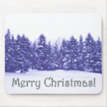 Blue Pine Line Silvery Text Mouse Pad