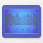 Blue Pine Trees Clear text Mouse Pads