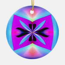 Blue Pink 2 Designs in 1 Christmas Ornament