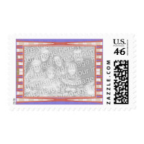 blue pink abstract postage