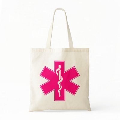 Blue Pink Aqua Baby Hot  Nurse EMS Star of Life Bags by inquester